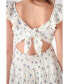 Фото #2 товара Women's Floral Mini Dress with Back Tie Detail