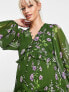 Фото #7 товара Повседневное платье ASOS DESIGN для беременных – Макси с пуговицами, складками и цветочным узором в зеленом