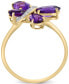 ფოტო #4 პროდუქტის EFFY® Amethyst (1-3/4 ct. t.w.) & Diamond Accent Butterfly Ring in 14k Gold