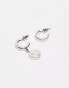 Фото #3 товара Icon Brand stud and hoop pearl detail earring set in silver