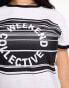 ASOS DESIGN Weekend Collective baby tee with barcode logo design in mono