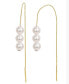 Cultured Freshwater Pearl (6 - 6-1/2mm) Threader Earrings in 10k Gold