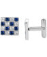 ფოტო #2 პროდუქტის Men's Cubic Zirconia Checkerboard Square Cufflinks in Stainless Steel