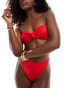 Фото #4 товара ASOS DESIGN Maya mix and match knot bandeau bikini top in red