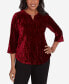 ფოტო #1 პროდუქტის Runway Ready Women's Crushed Velvet Beaded Split Neck Top