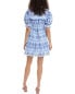 Stellah Eyelet Mini Dress Women's Blue Xs