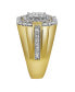 Фото #4 товара Golden Gloves Natural Certified Diamond 1.75 cttw Round Cut 14k Yellow Gold Statement Ring for Men