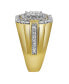 Golden Gloves Natural Certified Diamond 1.75 cttw Round Cut 14k Yellow Gold Statement Ring for Men