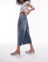 Topshop lowslung capri jeans in dirty crosshatch BLAU, 38 - фото #1