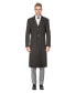 ფოტო #1 პროდუქტის Men's Knee Length Wool Blend Three Button Long Jacket Overcoat Top Coat