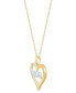 ფოტო #3 პროდუქტის Diamond Mom Heart 18" Pendant Necklace (1/10 ct. t.w.) in Sterling Silver & 14k Gold-Plate