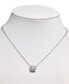 ფოტო #3 პროდუქტის Cubic Zirconia Halo Pendant Necklace in Sterling Silver, Created for Macy's