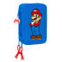 Triple Pencil Case Super Mario Play Blue Red 12.5 x 19.5 x 5.5 cm (36 Pieces)