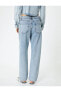 Taşlı Kot Pantolon Düz Paça Cepli - Eve Straight Jeans