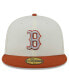 Men's Cream, Orange Boston Red Sox 59FIFTY Fitted Hat Cream, Orange, 7 3/4 - фото #2