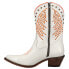 Corral Boots Studded Embroidery Pointed Toe Zippered Cowboy Womens White Casual