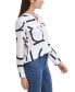 Long Sleeve Logo Button Front Blouse