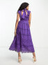 Фото #4 товара ASOS DESIGN Lace midi dress with bow back detail in purple