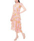 Фото #3 товара Women's Floral-Printed Smocked-Waist Tiered Midi Dress