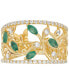 ფოტო #4 პროდუქტის Emerald (3/8 ct. t.w.) & White Topaz (1/2 ct. t.w.) Openwork Ring in 14K Gold-Plated Sterling Silver