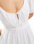 Фото #2 товара Iisla& Bird puff sleeve micro broderie maxi beach dress in white