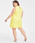 Фото #4 товара Trendy Plus Size Eyelet Sleeveless Dress, Created for Macy's