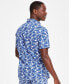 Фото #2 товара Men's Keys Regular-Fit Palm Leaf-Print Button-Down Poplin Shirt, Created for Macy's