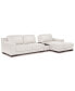 Фото #2 товара Darrium 3-Pc. Leather Chaise Sofa with Console, Created for Macy's