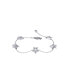 Lucky Star Design Sterling Silver Diamond Women Bracelet