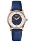 ფოტო #1 პროდუქტის Women's Swiss Automatic Baroncelli Blue Fabric Strap Watch 33mm
