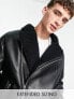 Фото #1 товара ASOS DESIGN oversized faux leather biker jacket with borg collar in black