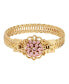 ფოტო #1 პროდუქტის 14K Gold-tone Pink Flower Overlay Belt Bracelet