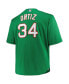 Men's David Ortiz Kelly Green Boston Red Sox Big Tall Cooperstown Collection Mesh Batting Practice Jersey