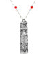 2028 glass Red Bead Filigree Vial Necklace