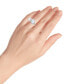 Cubic Zirconia and Imitation Pearl Stone Ring in Silver Plate, Created for Macy's