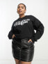Фото #4 товара In The Style Plus exclusive fierce and femme motif sweatshirt in black