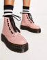 Dr Martens Sinclair flatform boots in peach leather