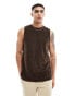 Фото #1 товара ASOS DESIGN standard fit vest in brown towelling