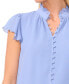 Фото #6 товара Women's Scalloped Flutter-Sleeve Button-Down Blouse