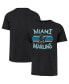 Фото #1 товара Men's Black Distressed Miami Marlins Renew Franklin T-shirt