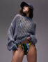 Фото #1 товара Topshop tie side bikini bottoms in grunge daisy print