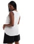 Yours linen-look vest in white