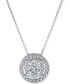 Фото #1 товара Macy's diamond Halo Cluster Pendant Necklace (1 ct. t.w.) in 14k White Gold