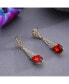 ფოტო #3 პროდუქტის Women's Red Teardrop Stone Drop Earrings