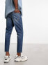 Фото #8 товара ASOS DESIGN skater jeans in dark wash blue with tint