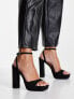 ASOS DESIGN Noun platform barely there heeled sandals in black