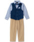 Фото #1 товара Baby Boys Shirt, Solid Twill Vest, Pants & Bowtie Set