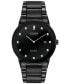 ფოტო #1 პროდუქტის Men's Eco-Drive Axiom Diamond Accent Black Ion-Plated Stainless Steel Bracelet Watch 40mm AU1065-58G