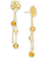 Swiss Blue Topaz Flower Dangle Drop Earrings (4 ct. t.w.) in 14k Gold-Plated Sterling Silver (Also in Citrine & Amethyst)