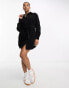 Фото #2 товара ASOS DESIGN cord belted shirt dress in black